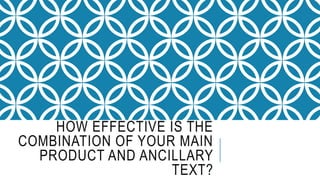 HOW EFFECTIVE IS THE
COMBINATION OF YOUR MAIN
PRODUCT AND ANCILLARY
TEXT?
 