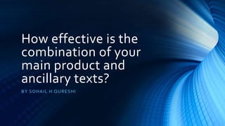 How effective is the
combination of your
main product and
ancillary texts?
BY SOHAIL H QURESHI
 