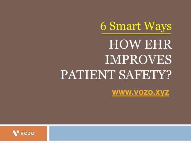HOW EHR
IMPROVES
PATIENT SAFETY?
www.vozo.xyz
6 Smart Ways
 