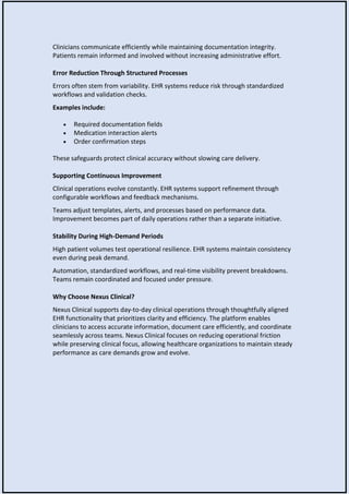 How EHR Systems Support Day-to-Day Clinical Operations? | PDF