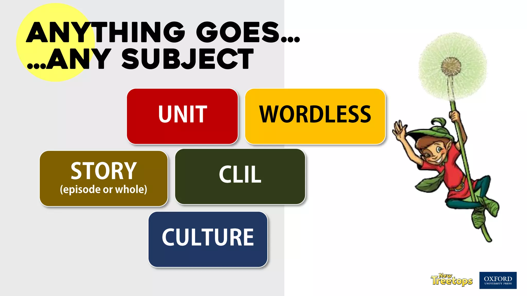 Anything goes…
…any subject
 