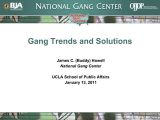 James C. (Buddy) Howell National Gang Center UCLA School of Public Affairs January 13, 2011 Gang Trends and Solutions 