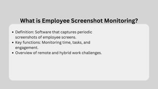 How Employee Screenshot Monitoring Enhances Workplace Efficiency | PDF
