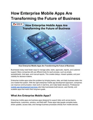 Role of Mobile Apps in Digital Business Transformation | PDF