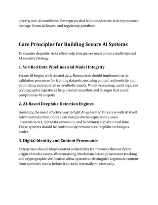 How Enterprises Can Build Secure AI Systems to Prevent Deepfake Risks | PDF