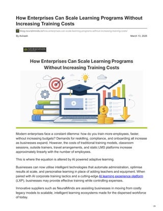 Scale Programs How Enterprises Can Scale Learning Programs Without Increasing Training ...