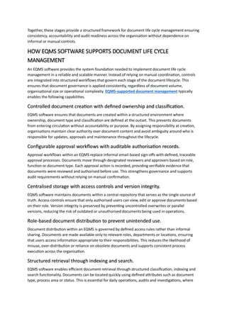 How EQMS Software Improves Document Lifecycle Management | PDF