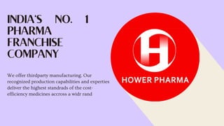 INDIA'S NO. 1
PHARMA
FRANCHISE
COMPANY
We offer thirdparty manufacturing. Our
recognized production capabilities and experties
deliver the highest standrads of the cost-
efficiency medicines accross a widr rand
 