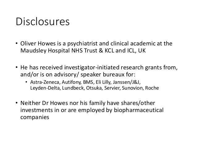 Oliver Howes Treatment Resistant Schizophrenia New Guidelines On D