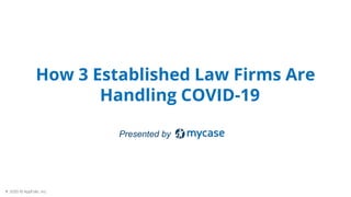 1 2020 © AppFolio, Inc.
Presented by
How 3 Established Law Firms Are
Handling COVID-19
 