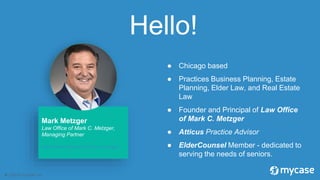 8 2020 © AppFolio, Inc.
Hello!
● Chicago based
● Practices Business Planning, Estate
Planning, Elder Law, and Real Estate
...