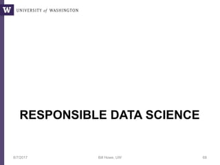 RESPONSIBLE DATA SCIENCE
8/7/2017 Bill Howe, UW 68
 