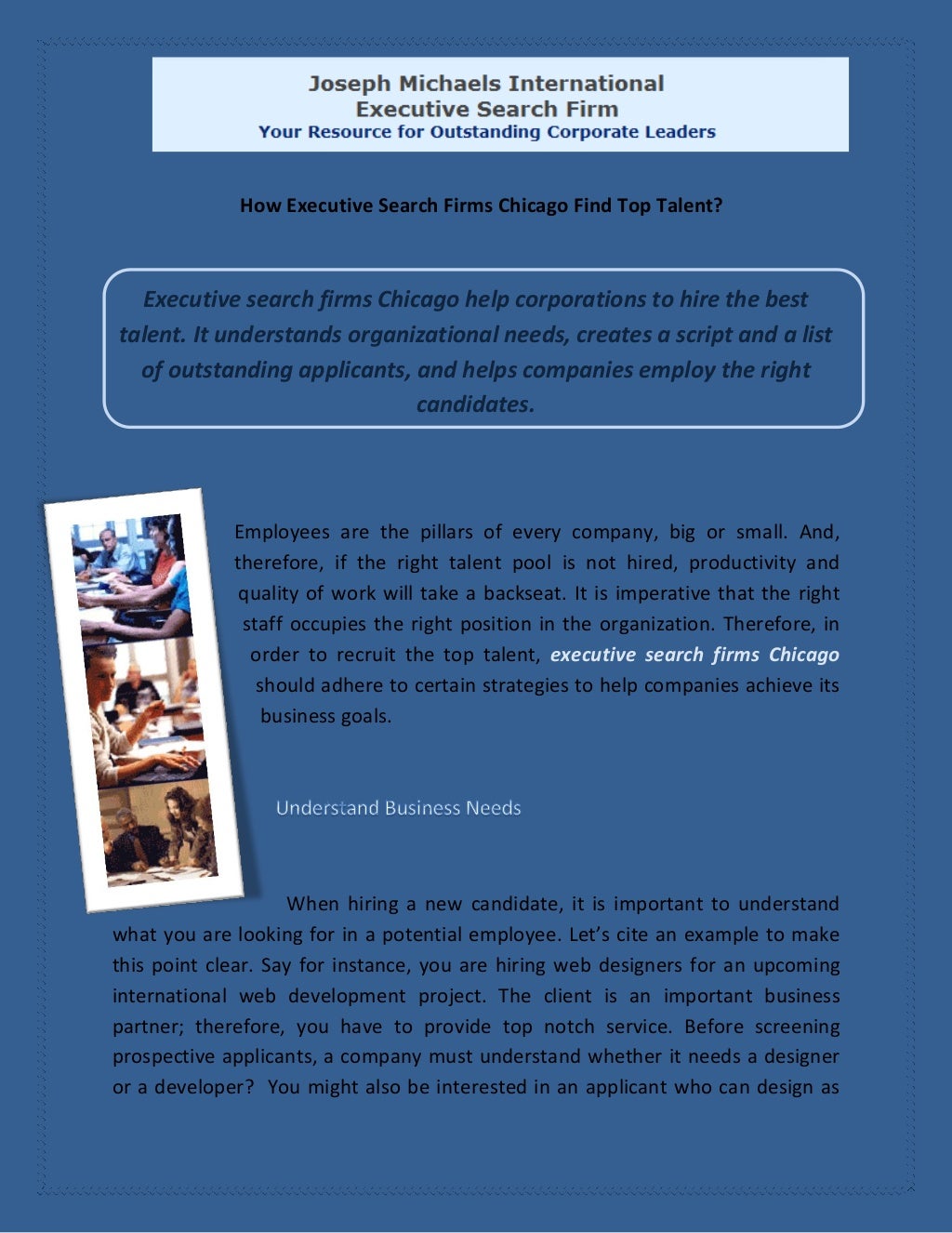 How Executive Search Firms Chicago Find Top Talent?