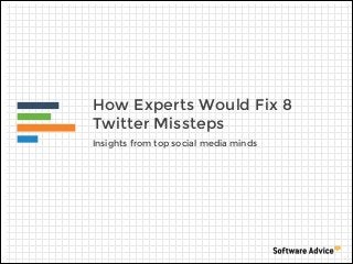 How Experts Would Fix 8
Twitter Missteps
Insights from top social media minds
 