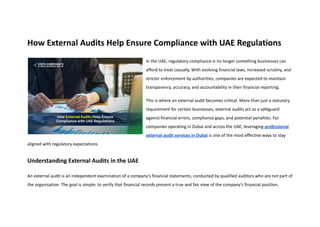 How External Audits Ensure Compliance with UAE Financial Regulations | PDF