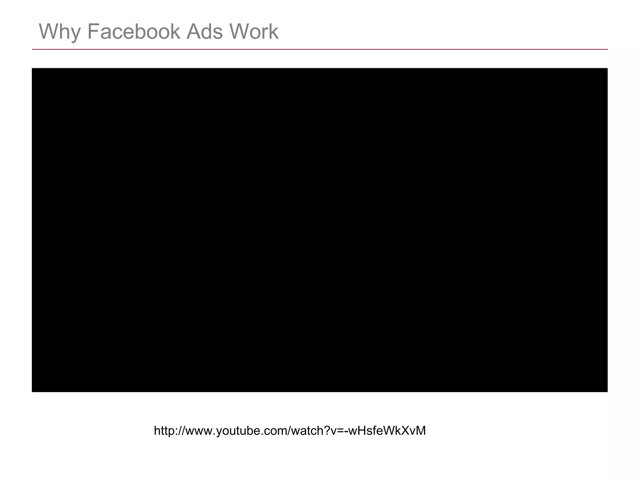 CONFIDENTIAL
Why Facebook Ads Work
http://www.youtube.com/watch?v=-wHsfeWkXvM
 