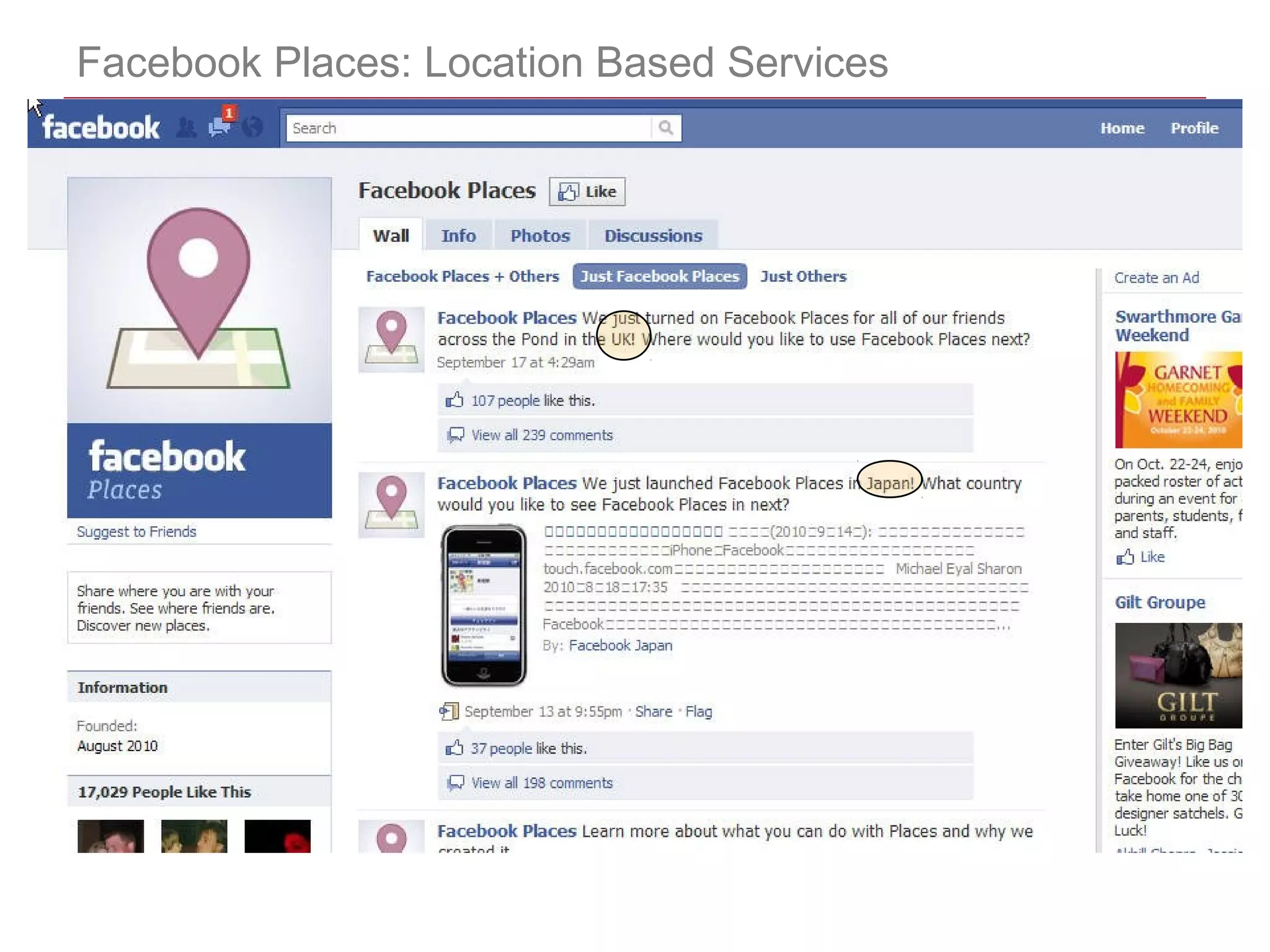 CONFIDENTIAL
Facebook Places: Location Based Services
 