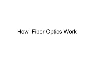 How Fiber Optics Work
 