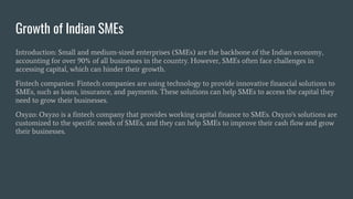 Empowering Indian SMEs: Fintech's Innovative Working Capital Finance ...