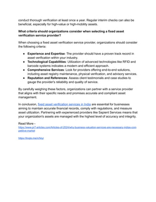 How Fixed Asset Verification Services are Transforming Businesses in ...