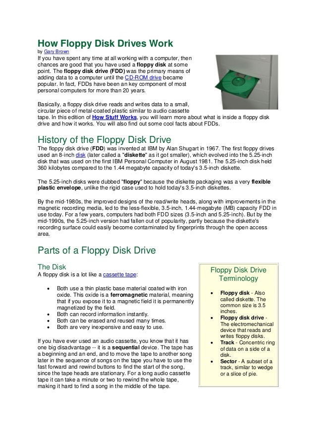 How floppy disk drives work