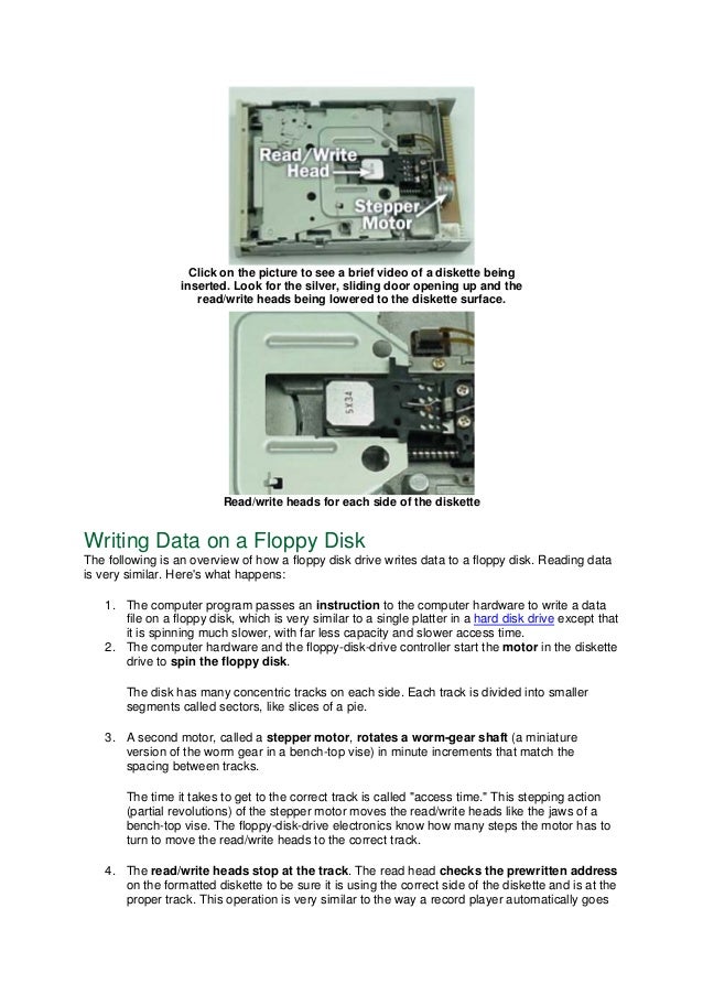 how floppy disk drives work the sequential access file is similar to the way a cassette player works