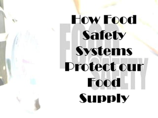 How Food Safety Systems Protect our Food Supply 
