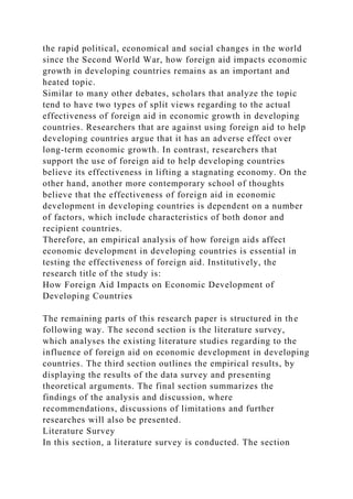 How Foreign Aid Impacts on Economic Development of Developing Countr.docx