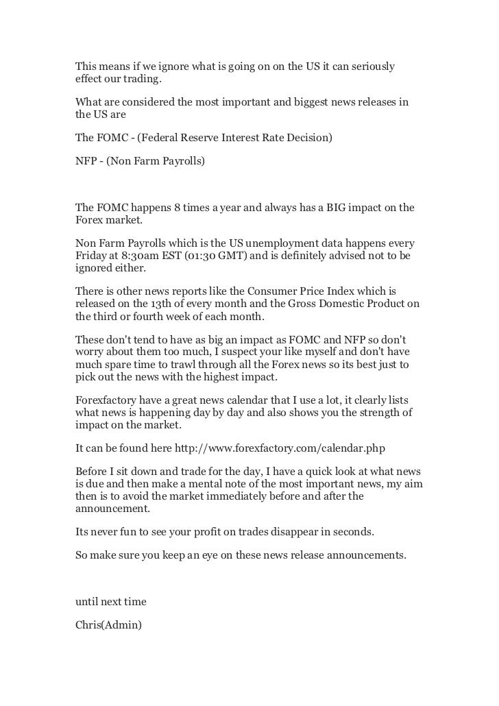 Forex news release trading