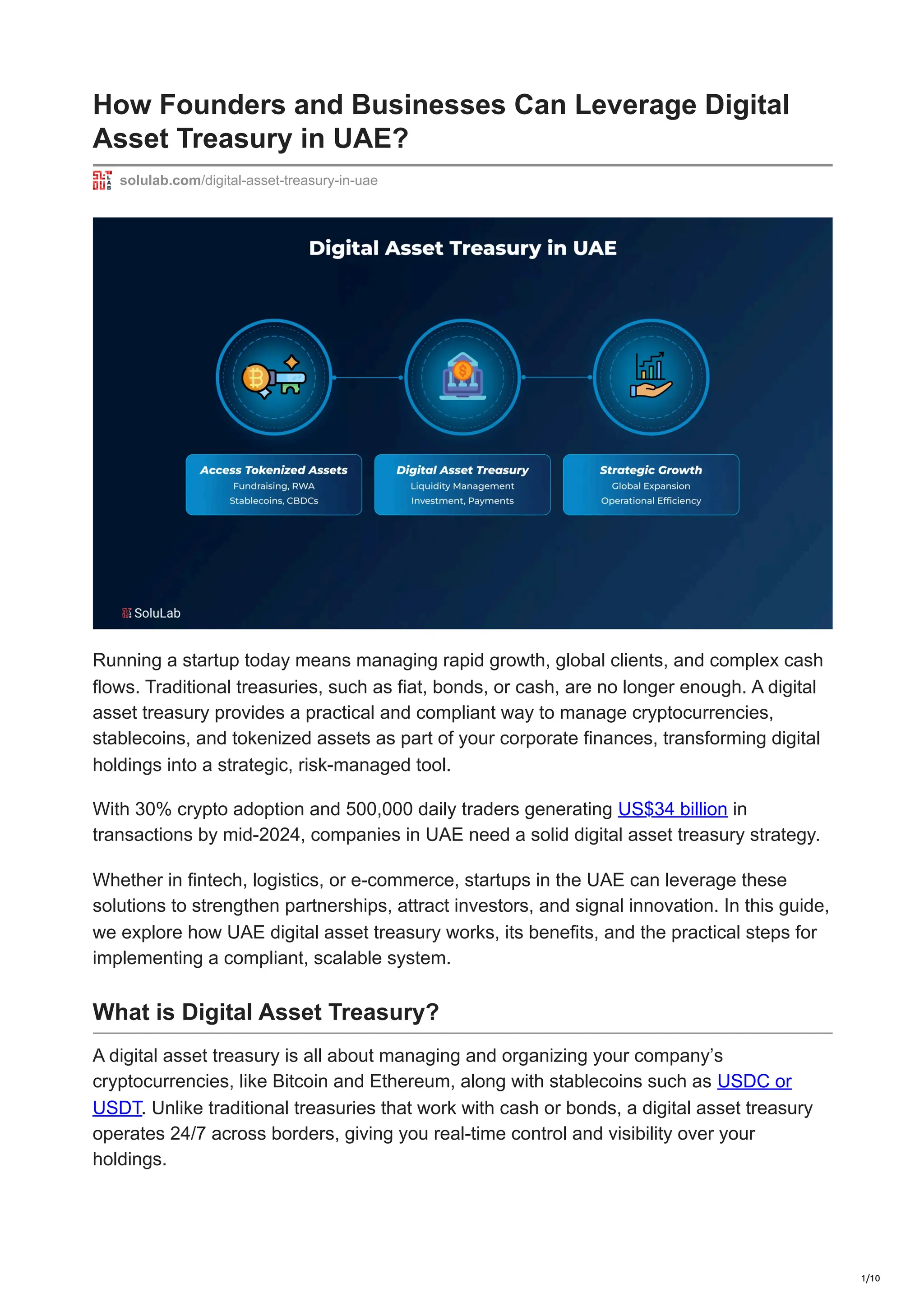 How Founders and Businesses Can Leverage Digital Asset Treasury in UAE | PDF
