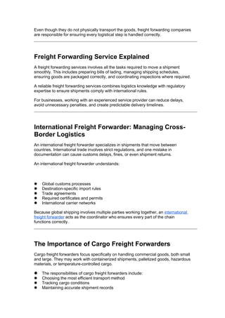Freight Forwarding Operations Checklist.pdf How Freight Forwarding Supports Global Trade.docx