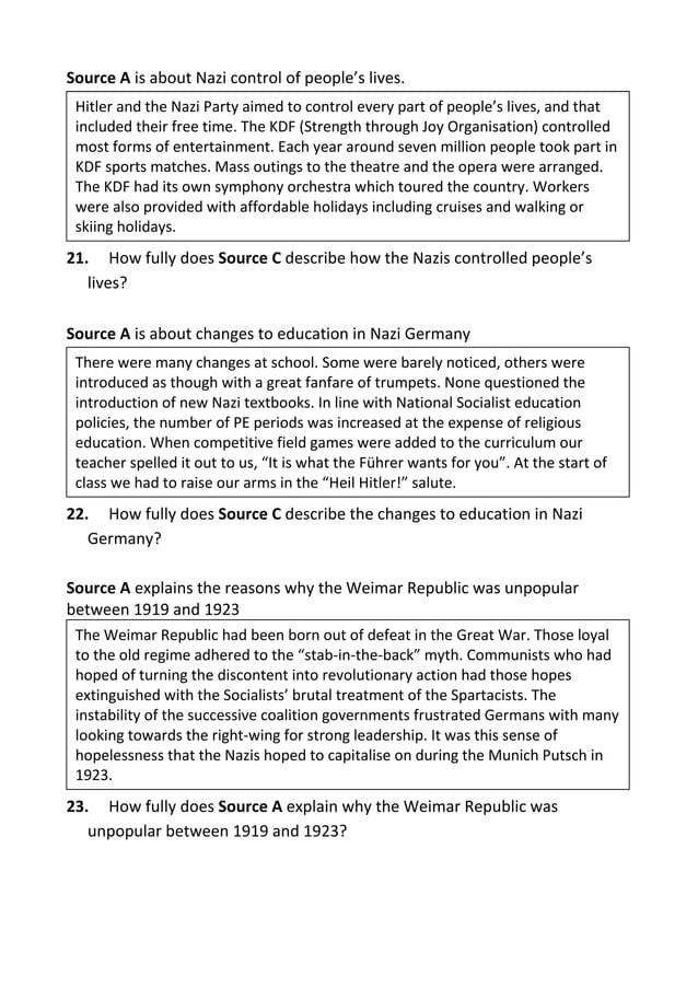 Example National 5 History questions How fully? PDF