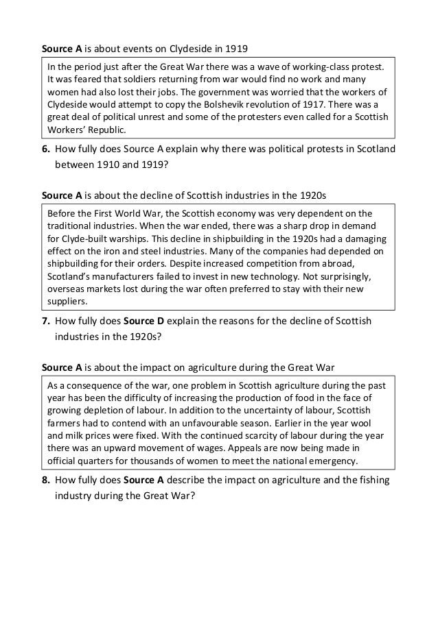 Example National 5 History questions How fully?