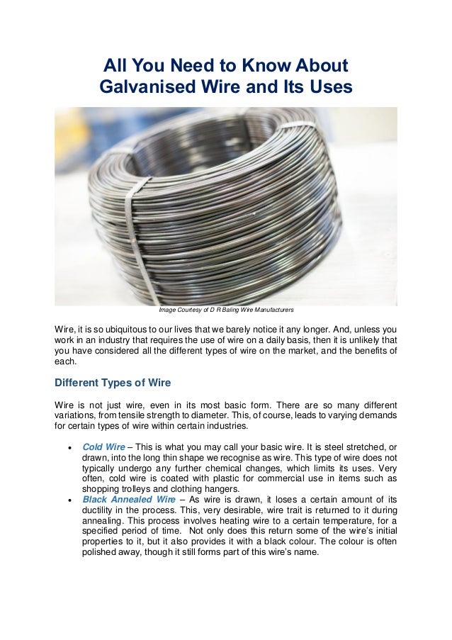 How Galvanised Wire is Manufactured and Used Today