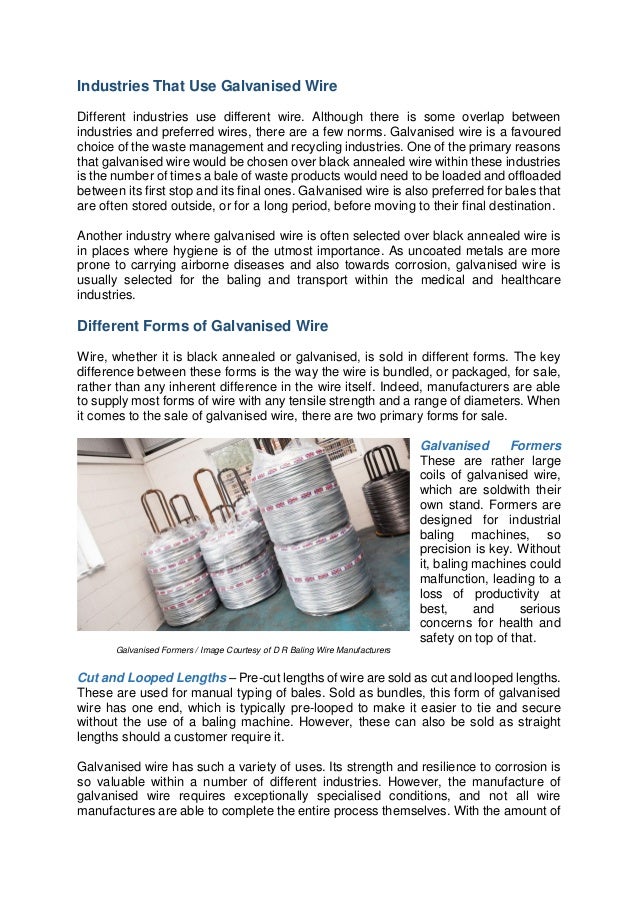 How Galvanised Wire is Manufactured and Used Today