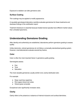 Comprehensive Guide to Gemstone Certification and Grading Processes | PDF