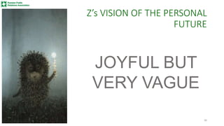 Z’s VISION OF THE PERSONAL
FUTURE
JOYFUL BUT
VERY VAGUE
30
 