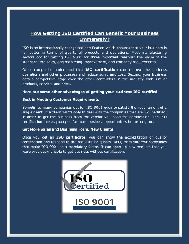 how getting iso certified