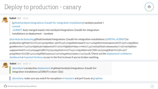 the best way to build and ship software
Deploy to production - canary
38
"
 