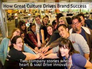 Two company stories whose
heart & soul drive innovation
How Great Culture Drives Brand Success
 