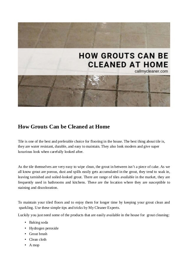 How Grouts Can Be Cleaned At Home