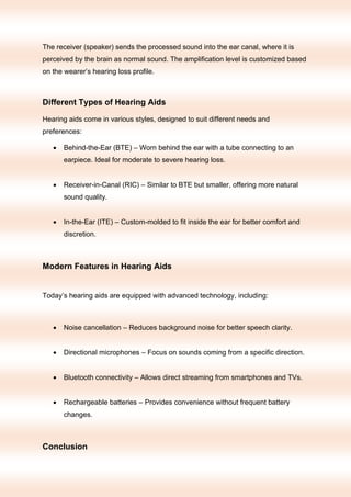 How Hearing Aids Work - A Beginner’s Guide | PDF