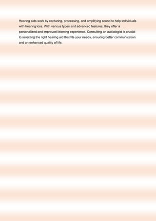How Hearing Aids Work - A Beginner’s Guide | PDF