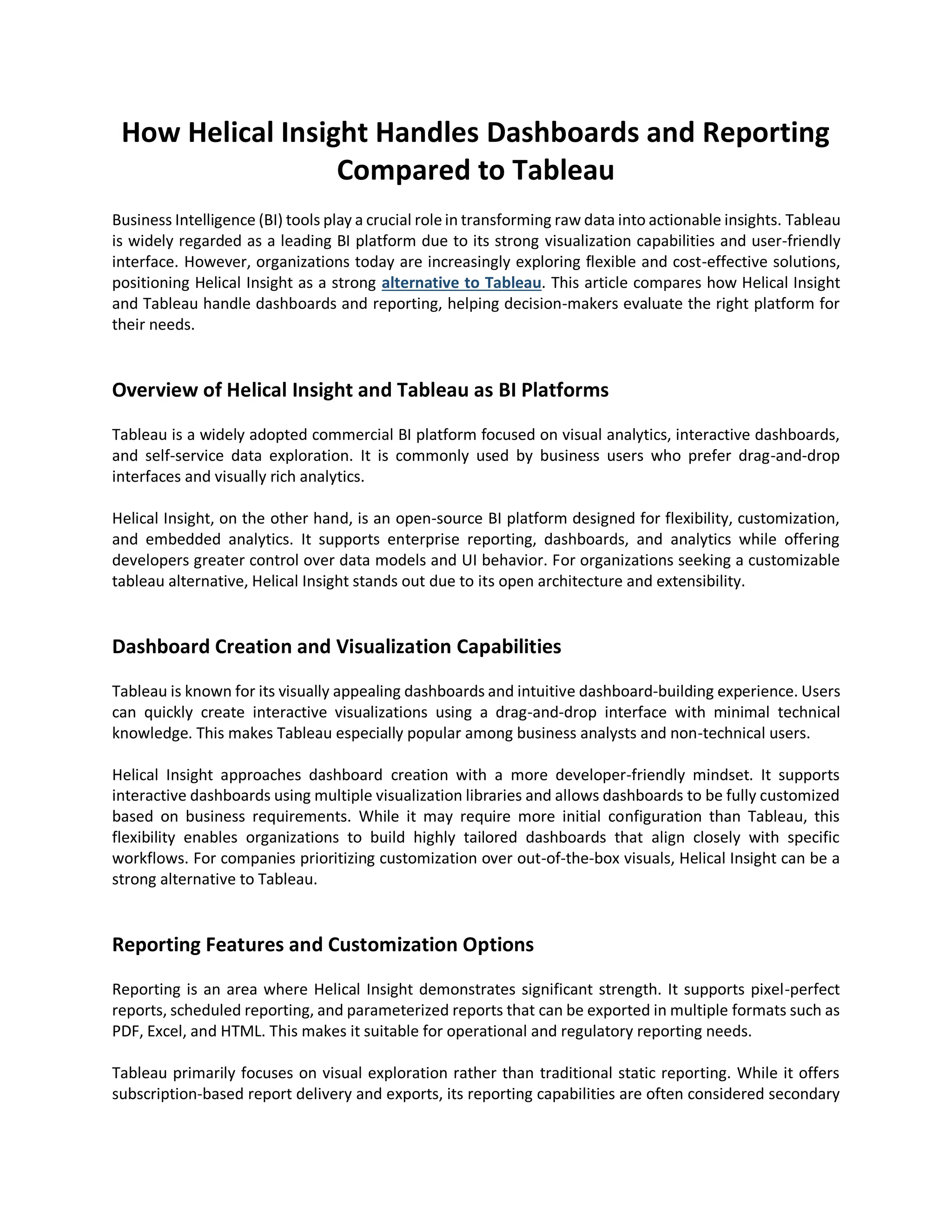 How Helical Insight Handles Dashboards and Reporting Compared to ...