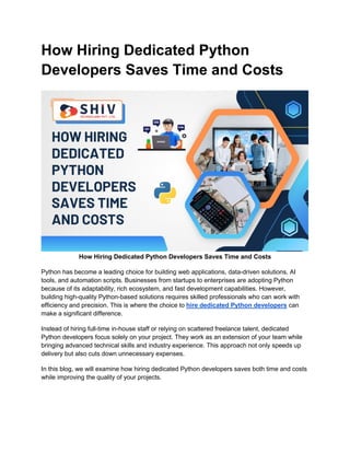 ppt - hire experience python developers - dedicated... Hire Dedicated Python Talent for Faster, Cost-Effective Builds | PDF