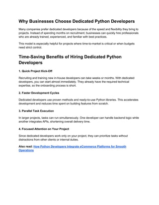 Hire Dedicated Python Talent for Faster, Cost-Effective Builds | PDF