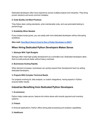 Hire Dedicated Python Talent for Faster, Cost-Effective Builds | PDF