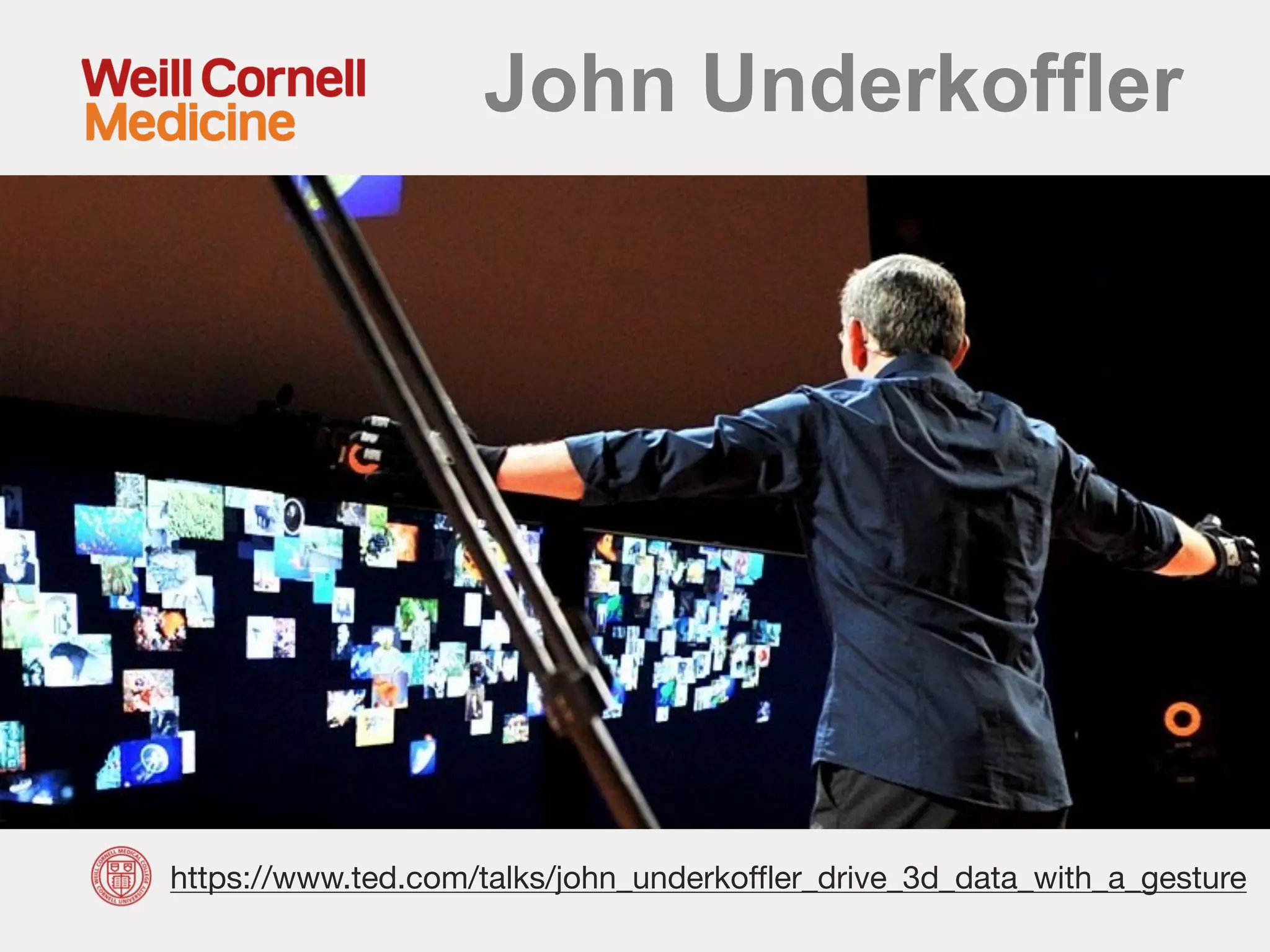 John Underkoffler
https://www.ted.com/talks/john_underkoffler_drive_3d_data_with_a_gesture
 