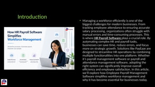 How HR Payroll Software Simplifies Workforce Management | PPTX