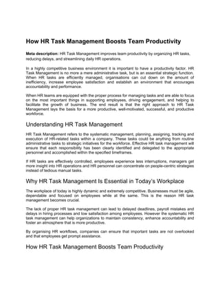 Hr Operations Task How HR Task Management Boosts Team Productivity.docx